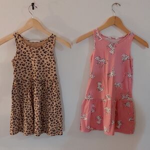 H&M Tan Leopard and Pink Animal Print Dress Set